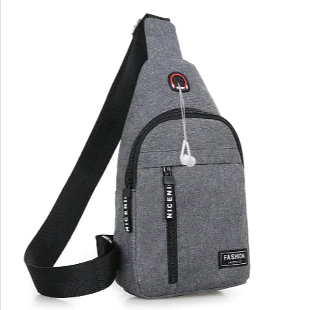 Men's Canvas Sling Bag - Pistachio